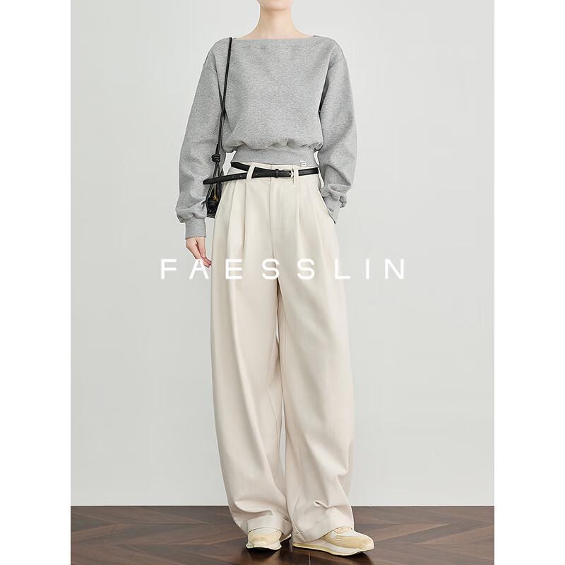 FAESSLIN Женские брюки из тенсела с высокой посадкой, плиссированные, широкие штанины