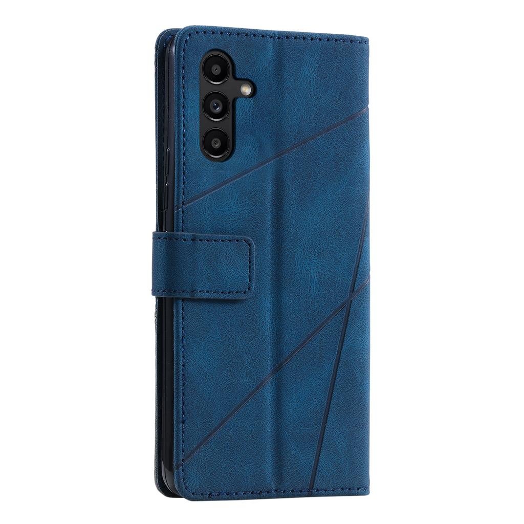 For Samsung Galaxy A55 5G Shockproof Phone Stand Cover PU Leather Wallet Imprinted Line Case