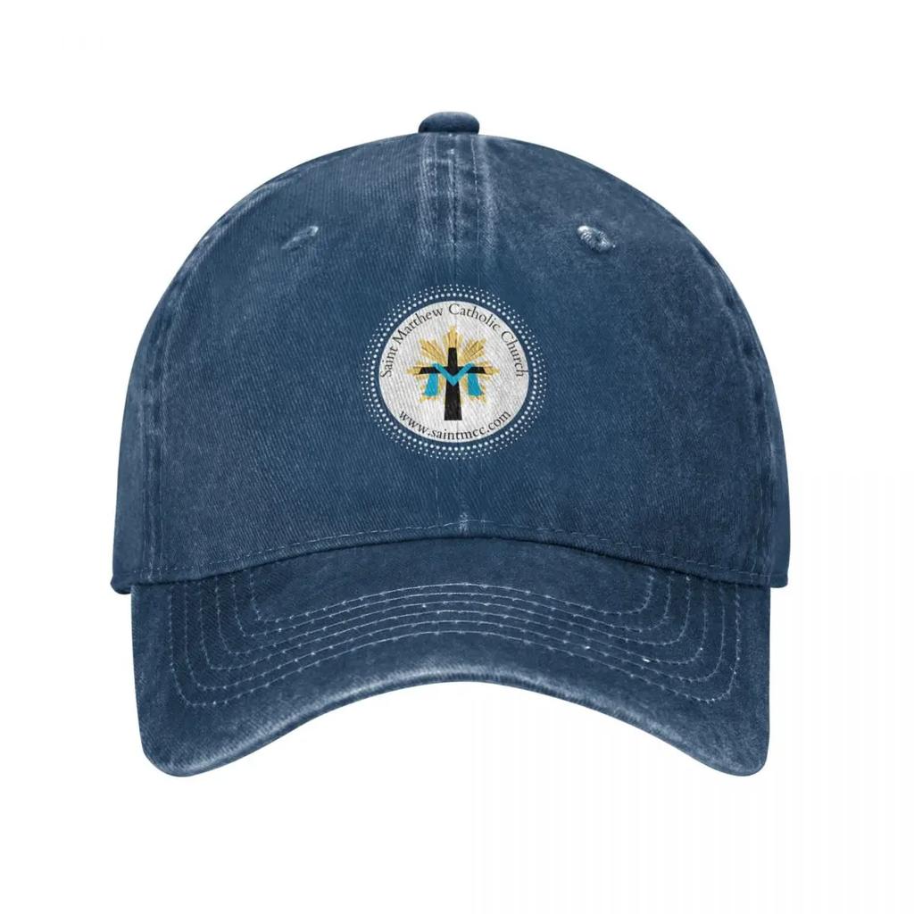 St Matthew Catholic Church Logo with website Baseball Cap GentleUnisex Hat Sunhat Beach hats for Unisex Unisex Caps Womens