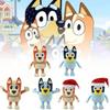 Плюшевая игрушка Счастливая семья Очаровательная мультяшная собака Мягкая набивная игрушка Оранжевого и синего цветов