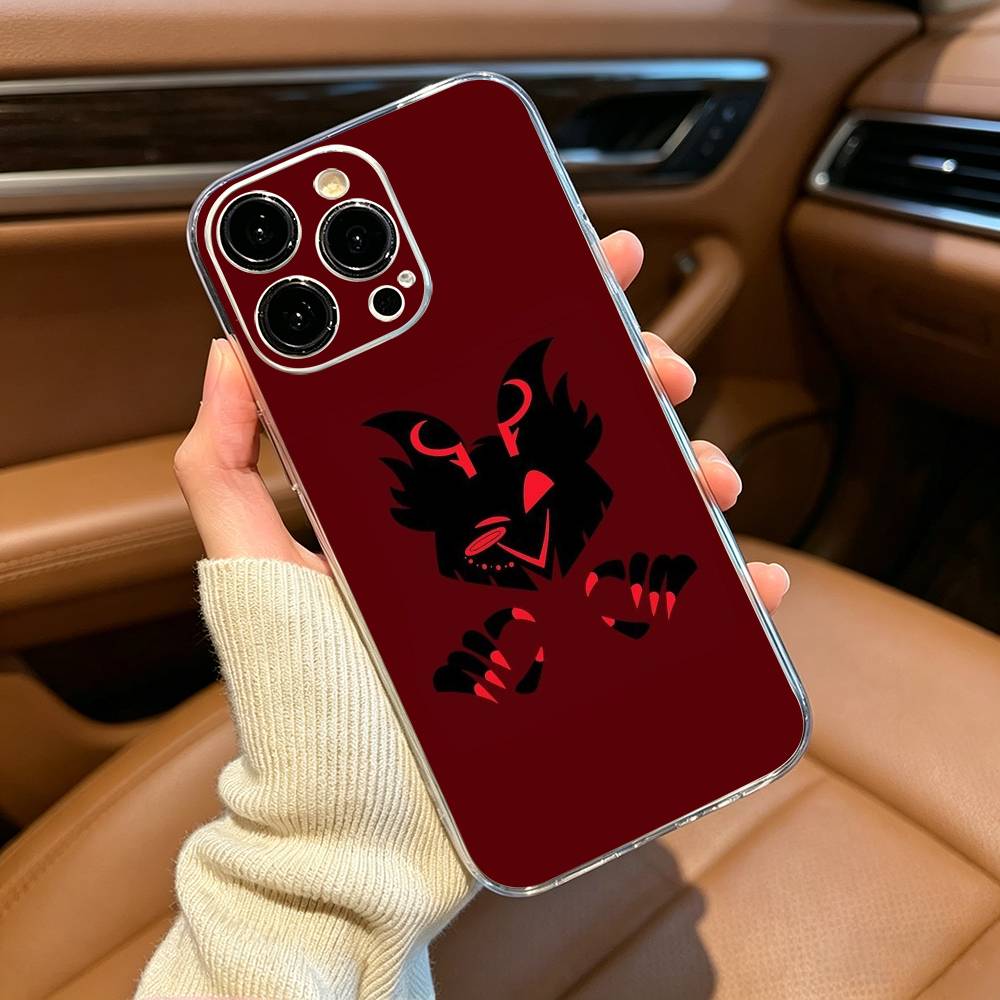 H-Hazbin Hotel-A-Alastor Чехол для телефона iPhone17,16,15,14,13,12,11 ,Pro Max, Plus Мягкий силиконовый прозрачный чехол