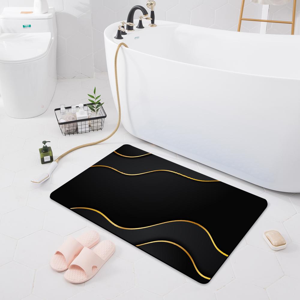 Bathroom Anti-slip Absorbent Mat Door Mat Toilet Shower Rug Household Bathroom Bedroom Floor Kitchen Rug
