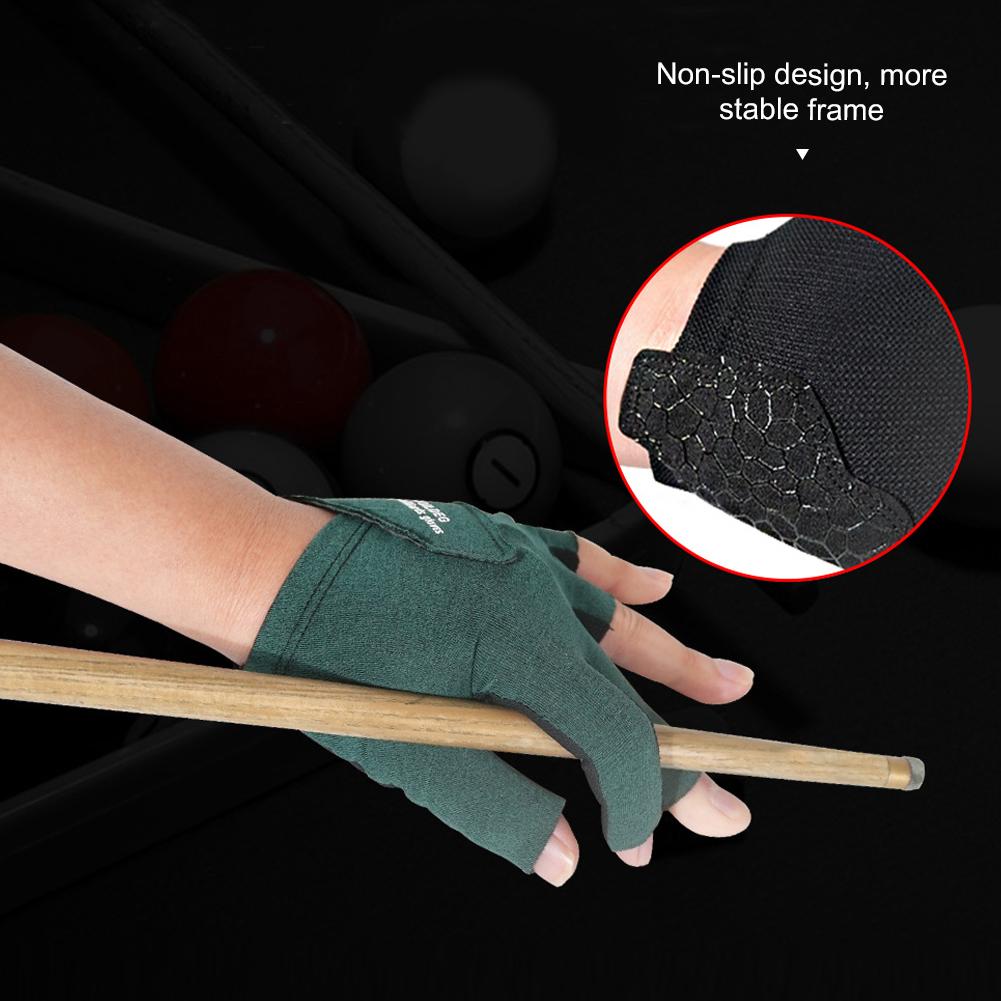 1 шт. Профессиональные перчатки для бильярда с противоскользящими накладками, дышащие и влагоотводящие перчатки для снукера, самоклеящаяся ткань, фиксируется для левой руки