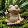 Медитативная лягушка, 3D-печатная, забавная, дзен, йога, лягушка, садовая статуэтка со средним пальцем, для стола, полки, домашнего офиса, патио, декор