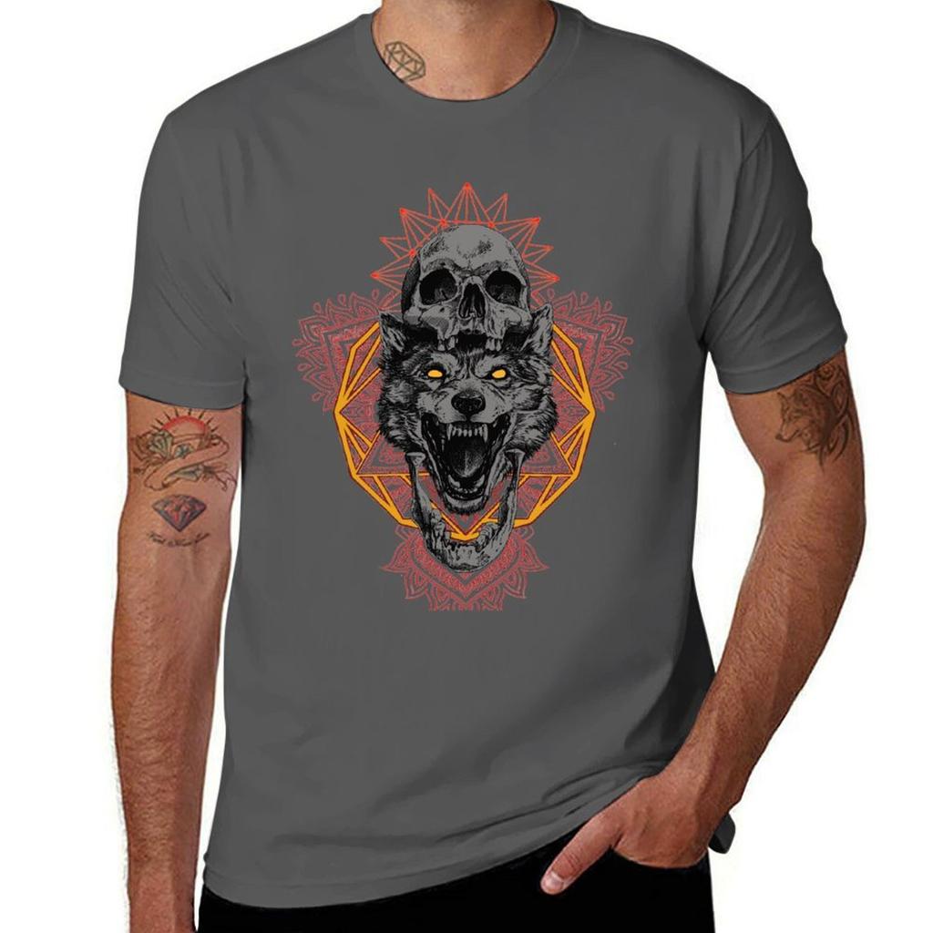 Sacred Wolf Tshirt Simple Print Design Tshirt