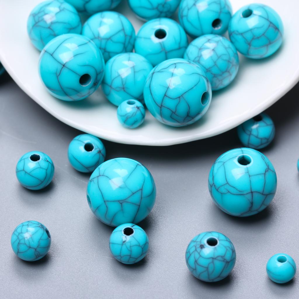 100-10 шт. 6-16 мм бусины из искусственного камня, имитирующие бирюзу, бусины для браслета «сделай сам», ожерелье ручной работы