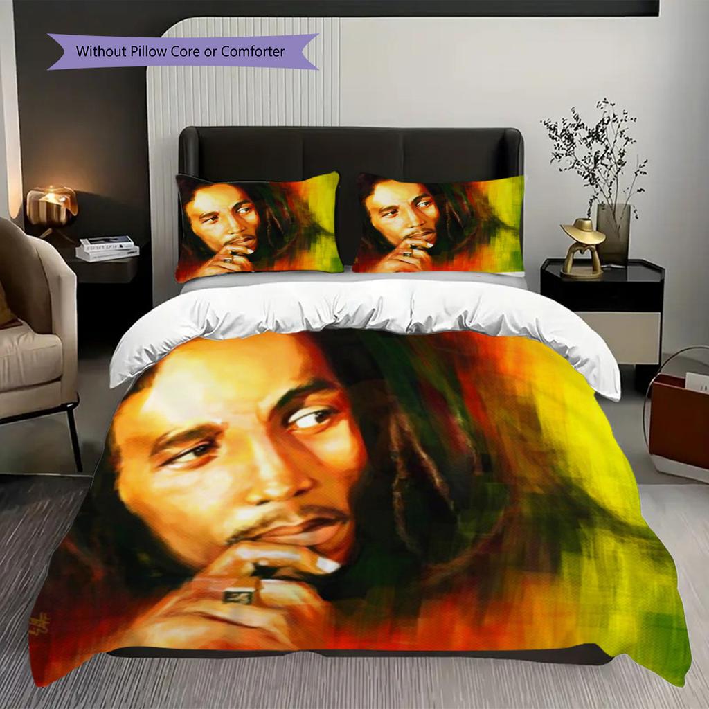 Bob Marley Vibrant Art Set Threepiece Set 1 Duvet Cover 2 Pillowcase Without Core Bedding Set Duvet Cover And Pillowcase