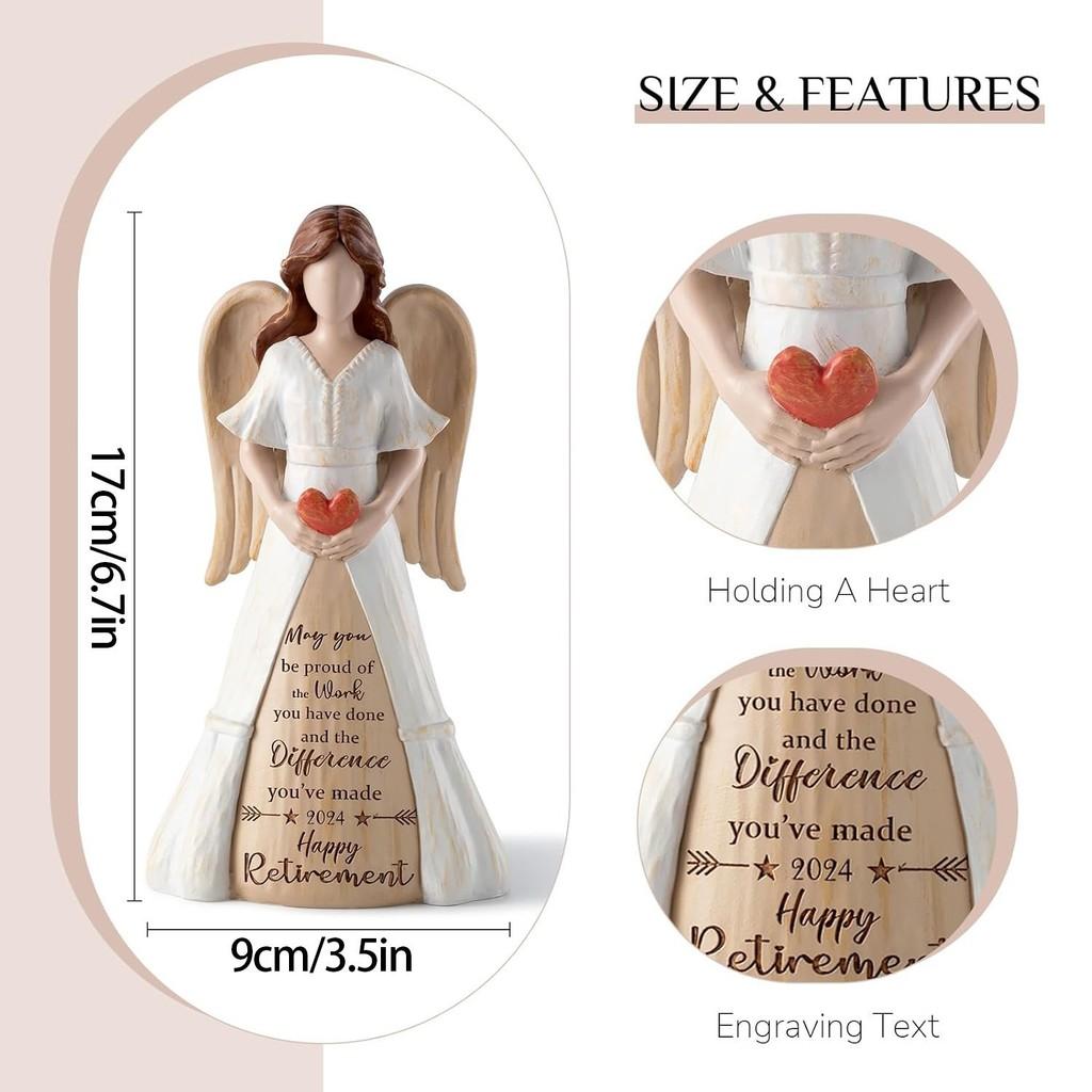 Красивая полимерная скульптура ангела, держащего сердце, идеально подходит для подарков по особым случаям.