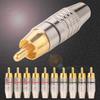 10 шт. DIY RCA-адаптер-штекер для динамика Профессиональный RCA-штекер-адаптер Медный для DIY аудио-видео кабеля