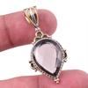 Natural Smoky Quartz 925 Solid Sterling Silver TwoTone Gift Pendant 1.50" K4w26