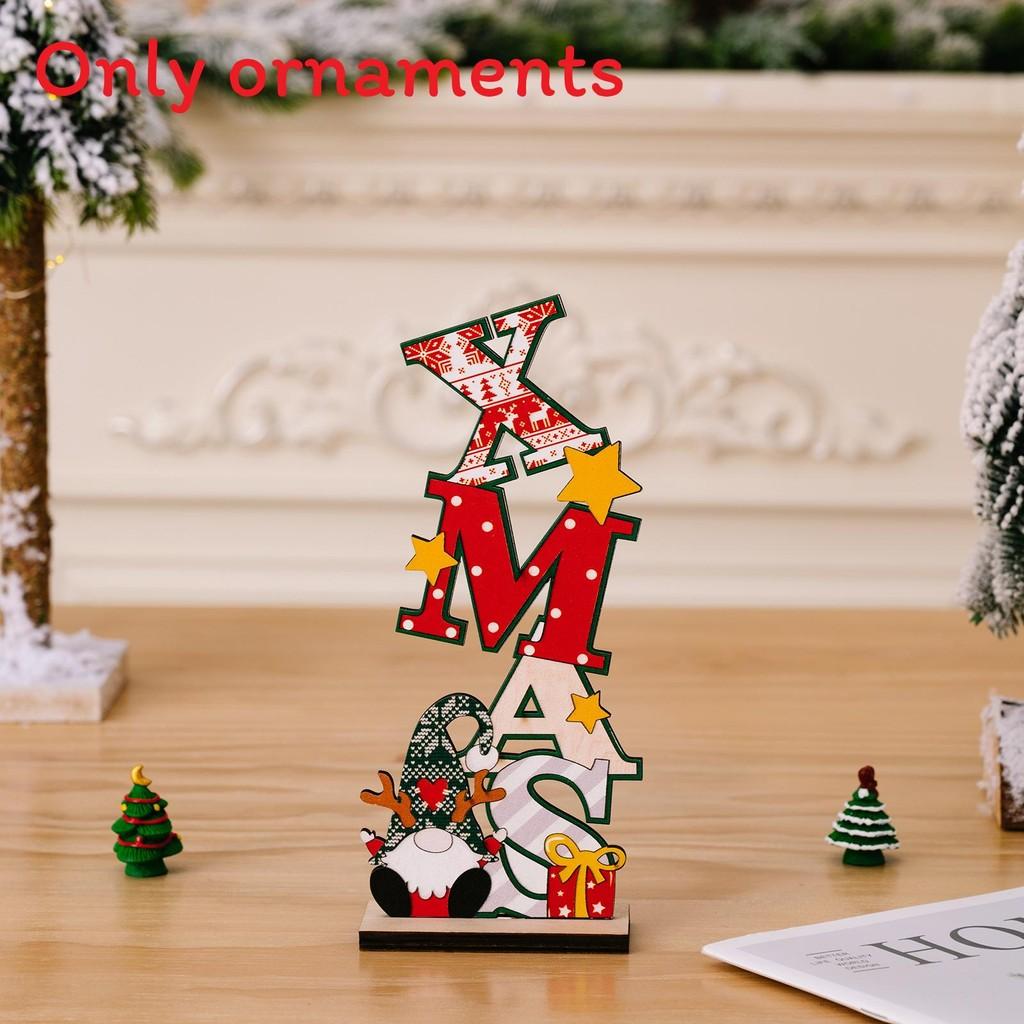 Christmas Gnome Desktop Figurine Wooden Christmas Decor With Printed Letters For Holiday Display