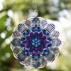 Multicolor 3D Mandala Metal Wind Chime for Indoor Outdoor Garden Patio Decor Hanging Ornament Gift Purple Blue Floral Design
