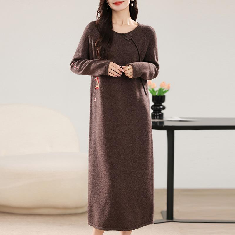 Женское кашемировое платье Qinghe кашемир 30% кашемир 70% шерсть осенне-зимняя кашемировая юбка мягкая и теплая