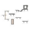Wall Mounted Cat Shelves Tree with Jump Boards Hammock Sofa Grip Set of 6