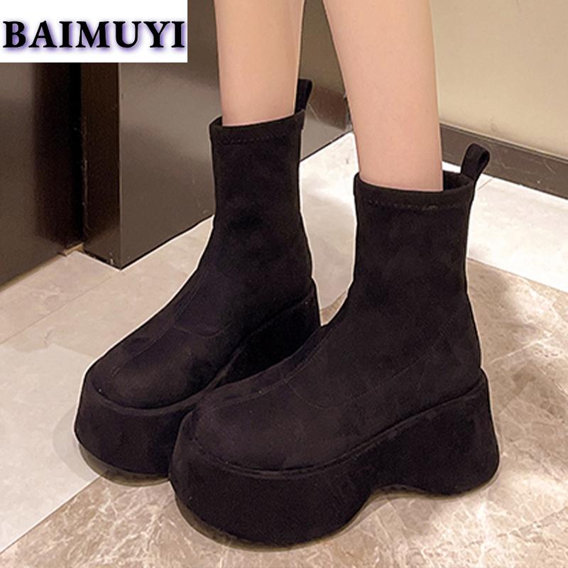 Леопардовые балетки на платформе женские ботильоны брендовая обувь 2025 тренд зима новые замшевые зимние ботинки челси мода повседневные женские ботинки