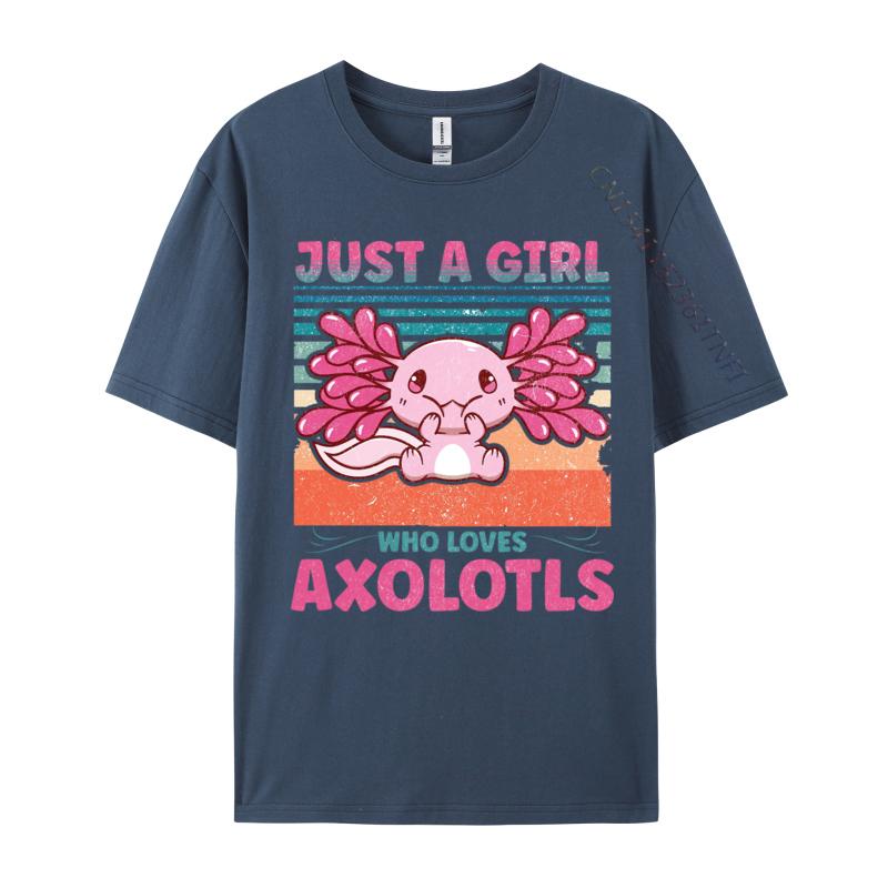 Loves Axolotls Tshirt Plain Autumn Cotton Male Tops Tees TShirt Kawaii Axolotls Tshirts Anime T Shirts