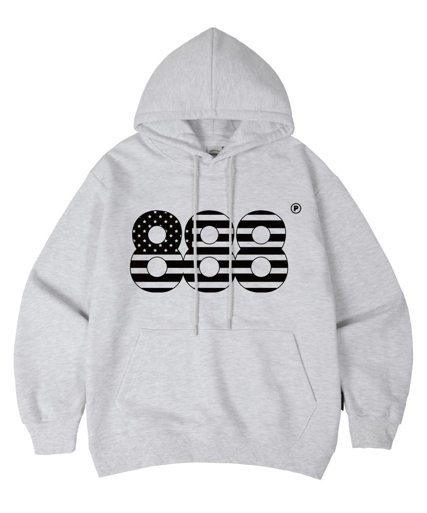 [С флисовой подкладкой/Без флисовой подкладки] Черная oversize толстовка с номером 888 USA, 5 цветов (Тип B)