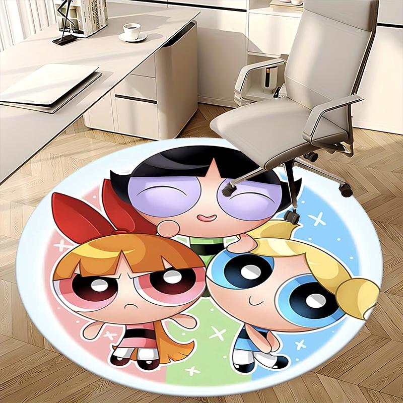 Powerpuff Girls Chair mat Round Rug Office carpet, Non slip, Suitable for Living Rooms, Bedrooms,Decor1205770a
