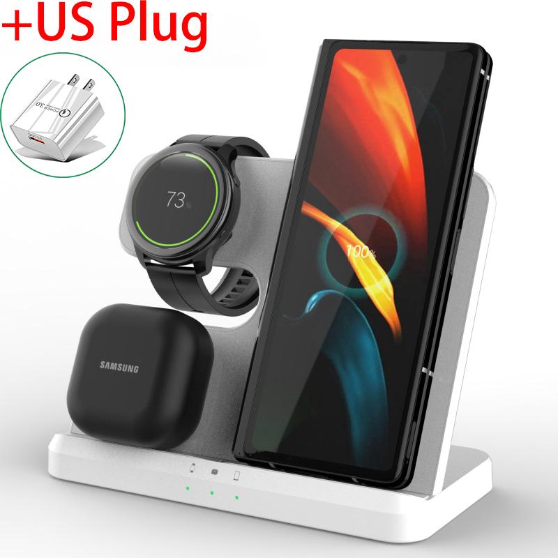 3 In 1 Wireless Charger Holder For Samsung S23 S22u 21 20 15w Fast Charging Station Stand For Galaxy Watch 5 4 3 Buds Pro Live 2