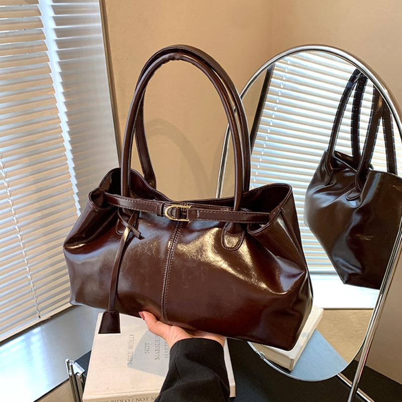 Масло ПУ Кожа Сумка-хобо Мешковатая Сумка через плечо Ретро Сумка с верхней ручкой Большая Рабочая Сумка для Женщин Девушек Сумка-тоут Работа Покупки Путешествия CLE