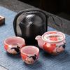 Powder Ru Kiln Portable Outdoor Travel Tea Set One Pot Two Cups Kuaike Cup Business Event Gifts