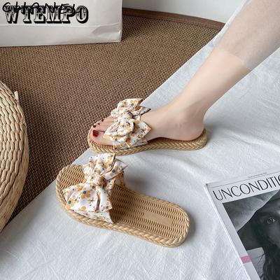 Женская верхняя одежда, летние модные универсальные сандалии и тапочки, сетка, красный цветочный бант, праздничная пляжная обувь Fairy