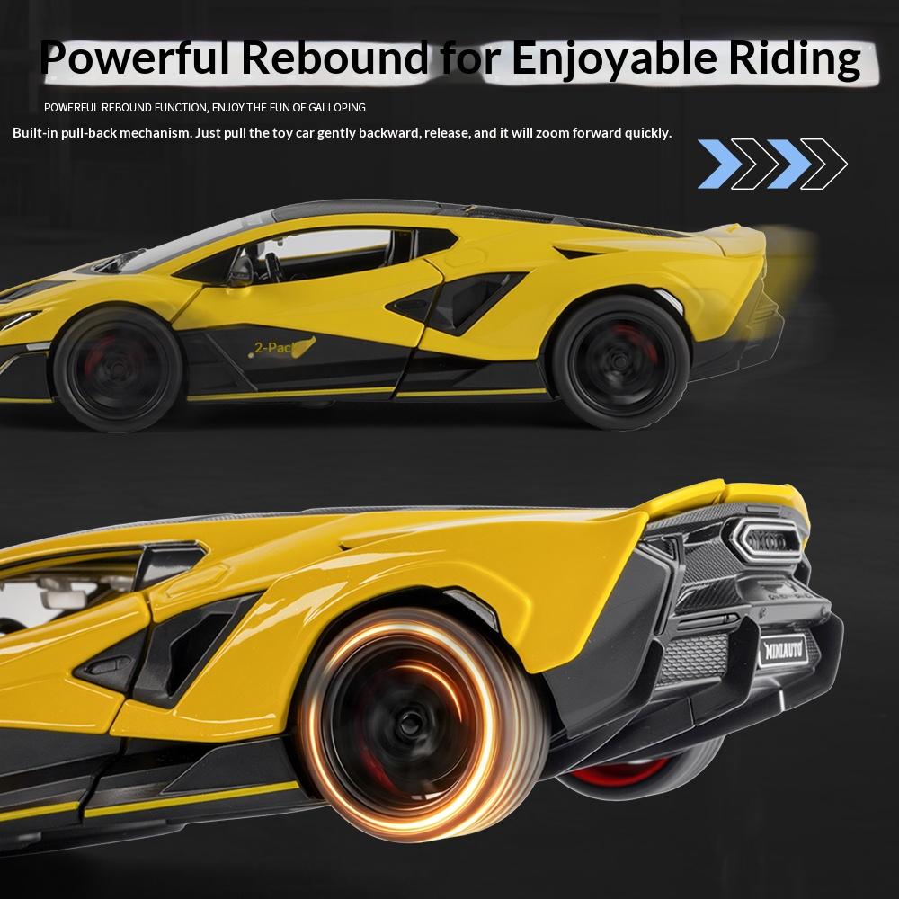 Масштаб 1/32 Спортивный автомобиль Lambo из литого металла 4-дверный Инерционный Звук и Свет База Модель Автомобиля Детская Игрушка Украшения Подарок