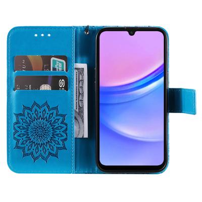 Чехол для телефона Samsung Galaxy A26 5G/A16 5G/A16 4G, кожаный чехол-кошелек с подставкой и ремешком с тиснением подсолнуха