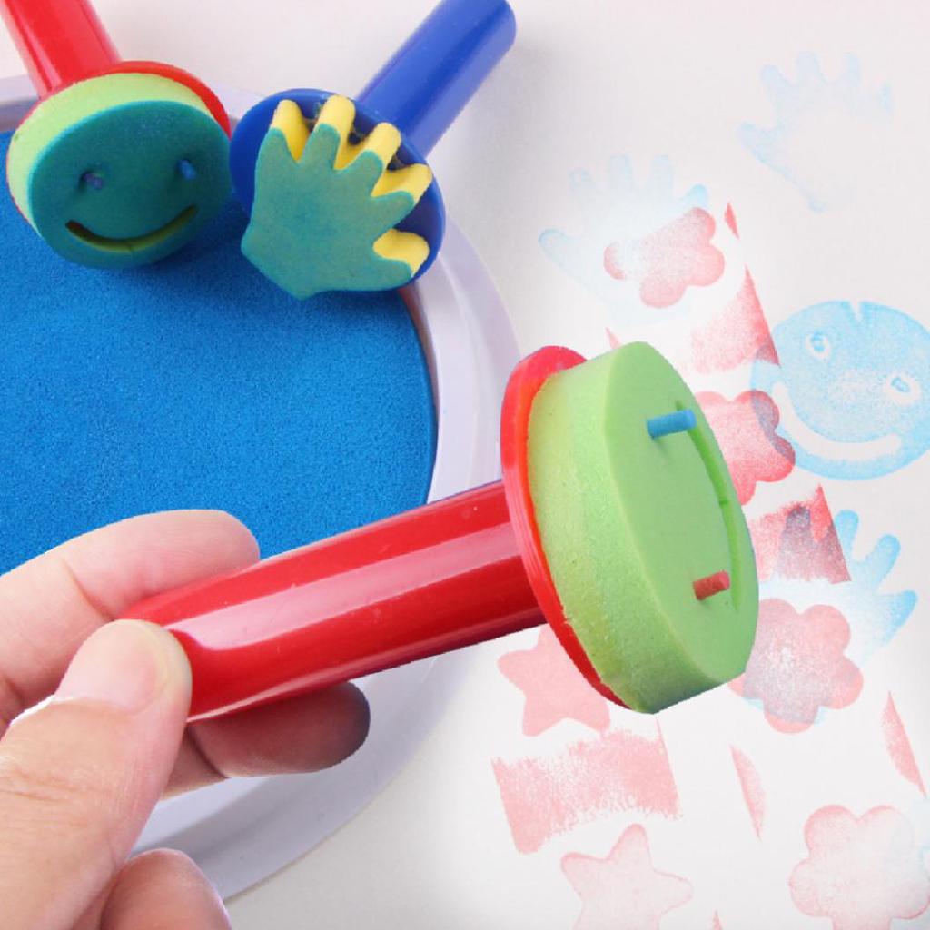 6шт/набор губки кисти для рисования цветов штамп DIY детский рисунок инструмент для рисования