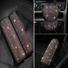 Diamond-Studded Car Interior Set: Seat Belt Shoulder Guard, Handbrake Gear - Cute Cartoon Decor for Ladies