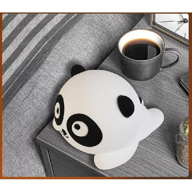 Аккумуляторный светильник для кроватки с сенсорным датчиком 2022, освещение, декоративное силиконовое освещение в виде животных, красная панда, светодиодный ночной светильник