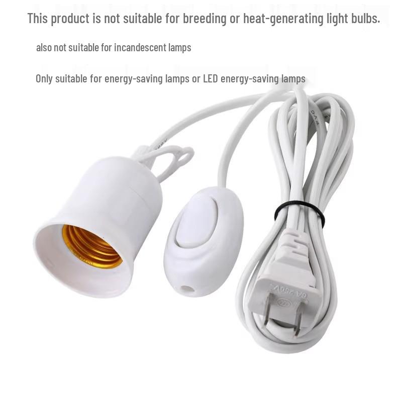 E27 Pendant Lamp Holder with Switch & Split Extension Cord, 2-Pin (Chinese/European Standard)