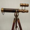 Double Basel Victorian London Brass Telescope 1915 On Tripod Antique