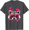 Raccoon With Heart Sunglasses Valentine Funny Trash Panda Graphic Tee for Men