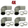 1/2/4/6X 25mm Car Elbow Pipe Air Diesel Parking Heater Exhaust Pipe Connector w/Clamps For Eberspacher Webasto Diesel Heater
