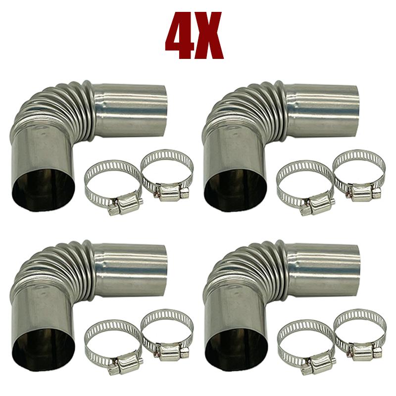 1/2/4/6X 25mm Car Elbow Pipe Air Diesel Parking Heater Exhaust Pipe Connector w/Clamps For Eberspacher Webasto Diesel Heater