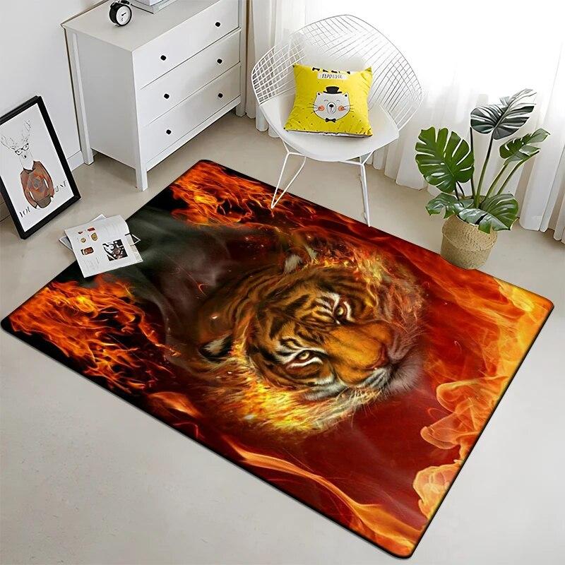 Ковер с принтом «Свирепый тигр» для гостиной, большой коврик, мягкий коврик, коврики для стульев для киберспорта, Alfombra, подарки, Прямая покупка, животное