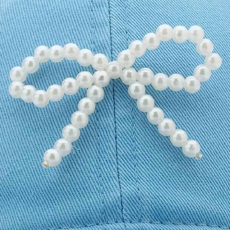 Дышащая бейсболка для девочки, женщины, с жемчужным бантом, регулируемая спортивная шляпа