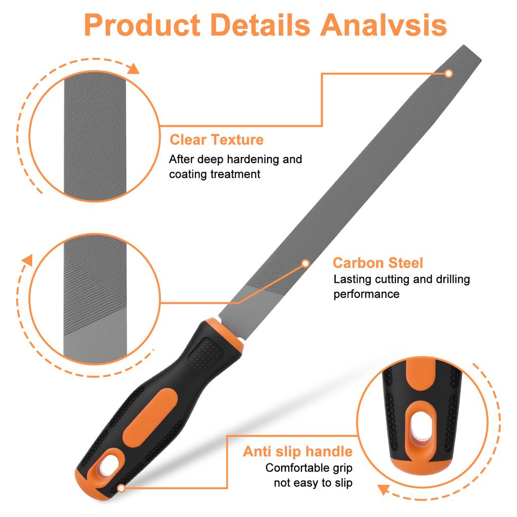 17Pcs Metal File Set 12 Inch Professional High Carbon Steel Files Includes Long and Needle Filing Tools for Wood Glass and Metal