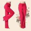 Auroth Solid Color Women High Waist Wide Leg Flared Pants Stretch Trousers Drawstring Sports Pants