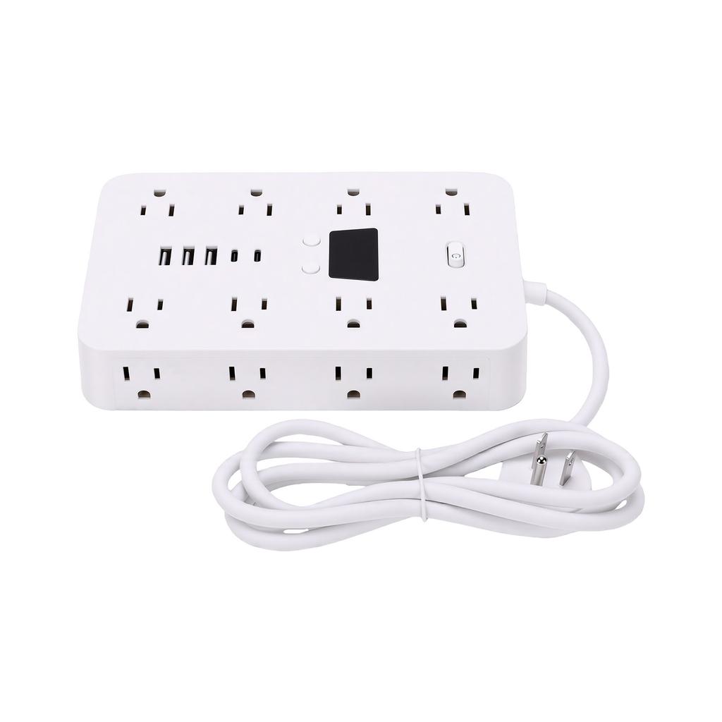 Удлинитель 1,5 м, 16 розеток переменного тока, 5 портов USB, защита от перегрузки, удлинитель для офиса, общежития, вилка США, 100–240 В
