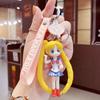 New Creative Cartoon Couple Keychains Anime Sailor Moon Doll Keychains Bag Pendant Car Accessories Key Chain Gift for Children