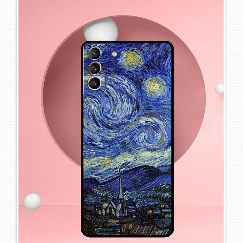 Van Gogh Starry Night Cover For Samsung Galaxy S23 S24 Ultra S8 S9 S10 S22 Plus Note 10 20 Ultra S20 S21 FE Case