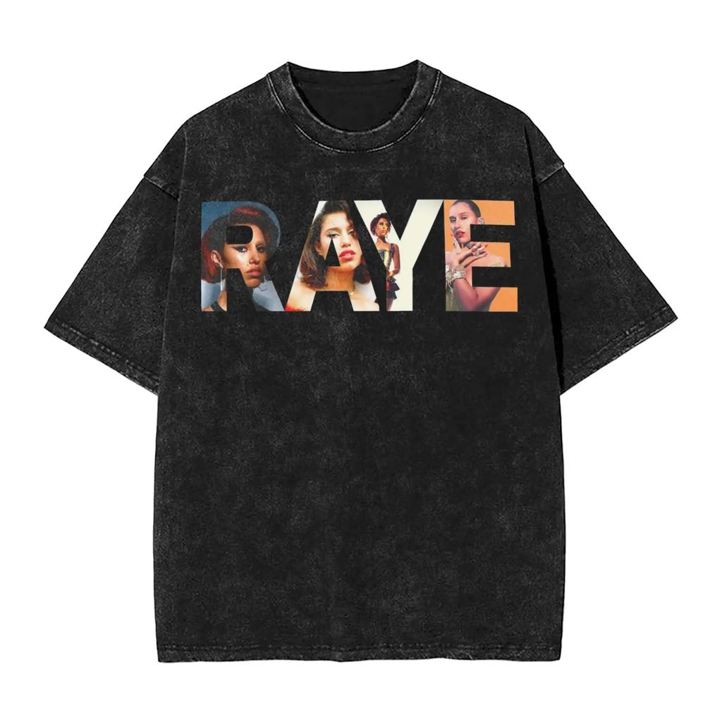 Pop Singer Raye New Album Poster Print TShirt Men Women Vintage Washed Harajuku Fashion Oversize Top Cotton Solf Summer New Top