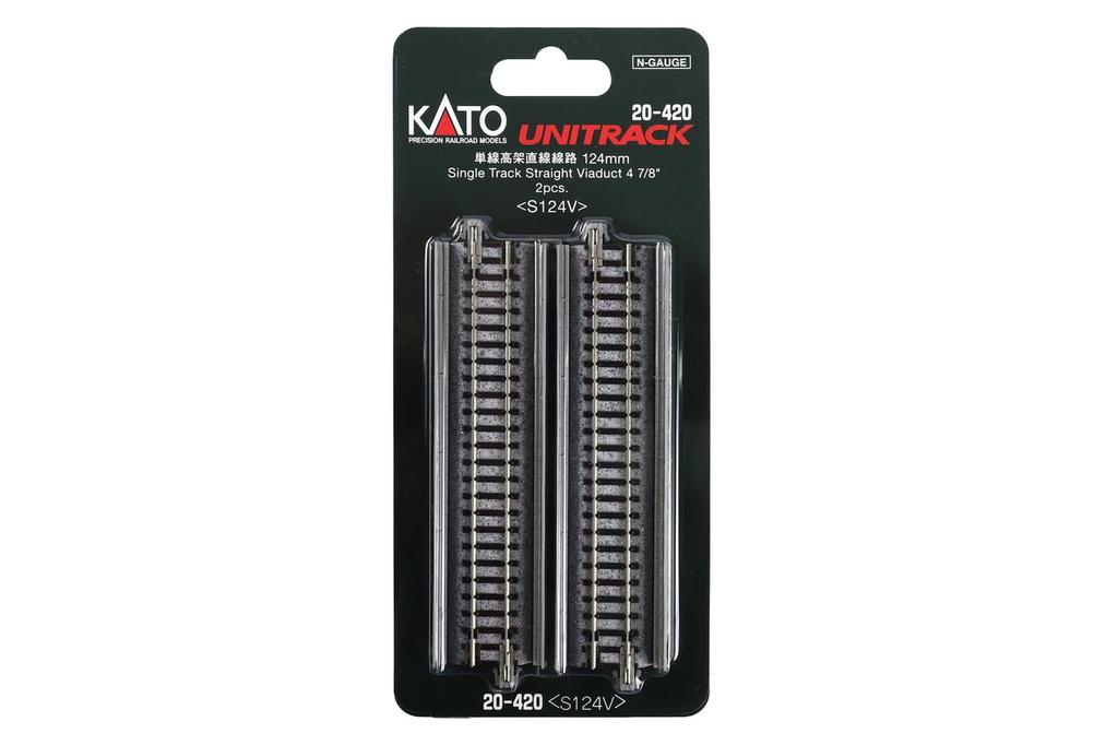 KATO N Gauge одноколейная приподнятая прямая линия 124 мм 2 шт. 20-420 принадлежности для моделей железных дорог