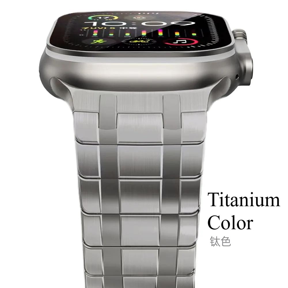 Магнитный ремешок-петля для Apple Watch Series10 46 мм, браслет-звено для iWatch Ultra 2 49 мм 9 8 7 6 5 4 45 мм 44 мм 42 мм, браслет из нержавеющей стали