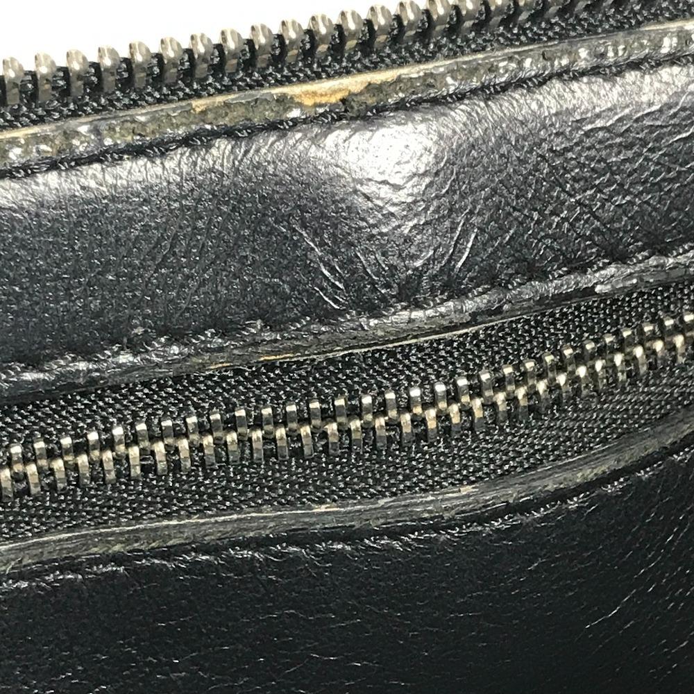CELINE Bicolor Edge Hand Bag Fringe Tassel Shoulder Bag Leather Beige/Navy