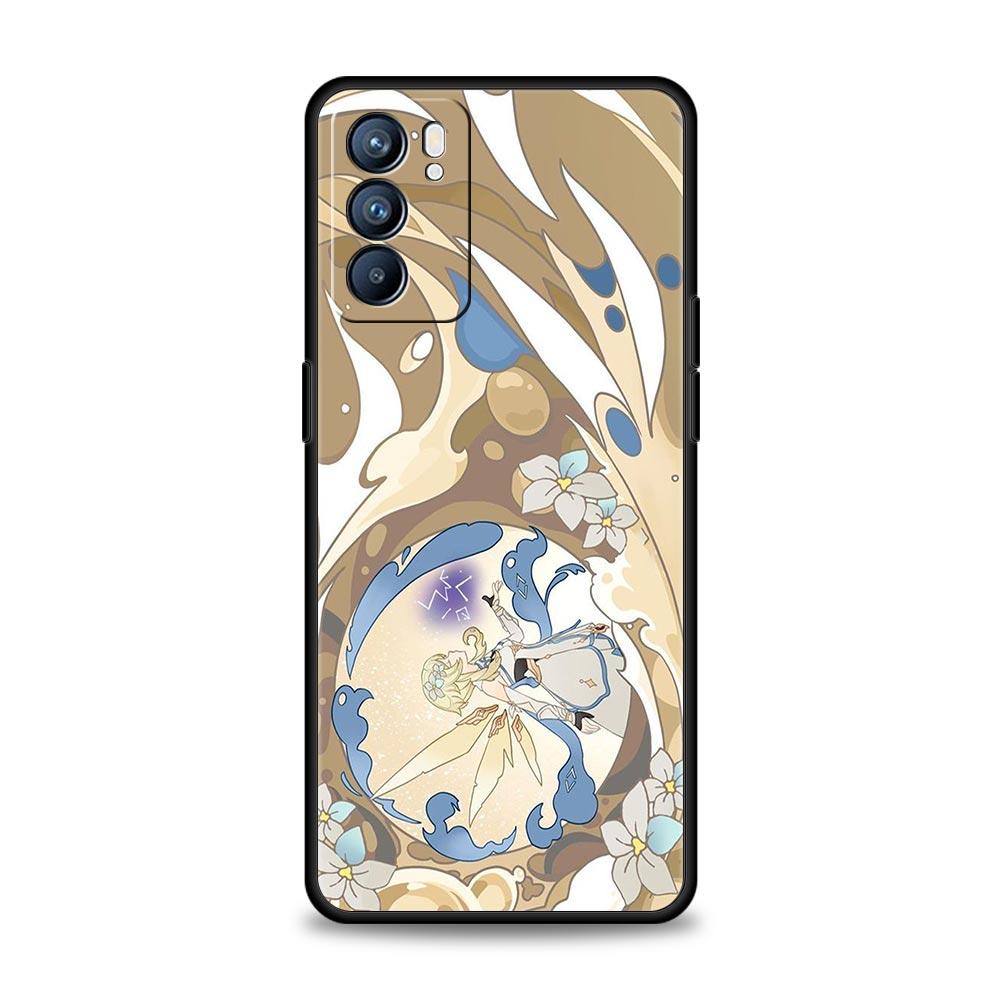 Чехол с логотипом Genshin Impact для Oppo Find X6 Pro X5 A54 A53 A52 A9 2020 A15 A95 A17 A16 A76 A74 A57 Reno7 Reno6 Pro Plus 5G Cover