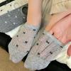 Bow Mesh Boat Socks Women'S Cotton Breathable Summer Thin Low-Top Shallow-Mouth Socks Non-Slip And Non-Slip Women'S Socks