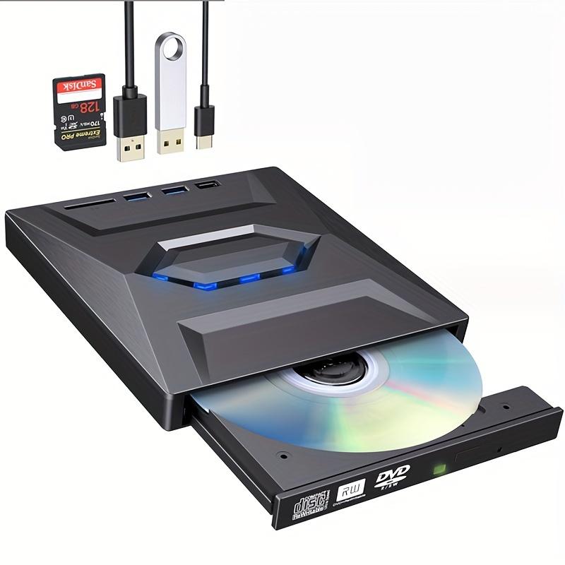 Внешний для привода CD DVD/-RW с устройством чтения SD-карт и входным портом USB 3.0 2.0 Type-C, устройством записи компакт-дисков/DVD-плеером, приводом оптических дисков